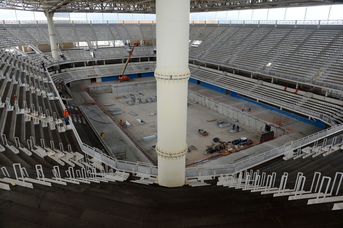 Estádio Aquático Parque Olímpico coluna (Foto: André Durão)