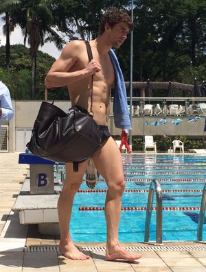 Michael Phelps treinando em São Paulo (Foto: Divulgação)