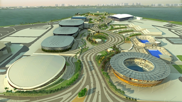 Projeto do Parque Olímpico dos Jogos de 2016, na região Barra da Tijuca, no Rio de Janeiro