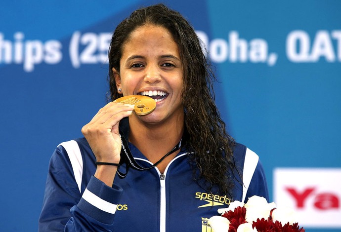 Etiene Medeiros, Ouro Mundial de Natação Doha (Foto: Satiro Sodré / SSpress)