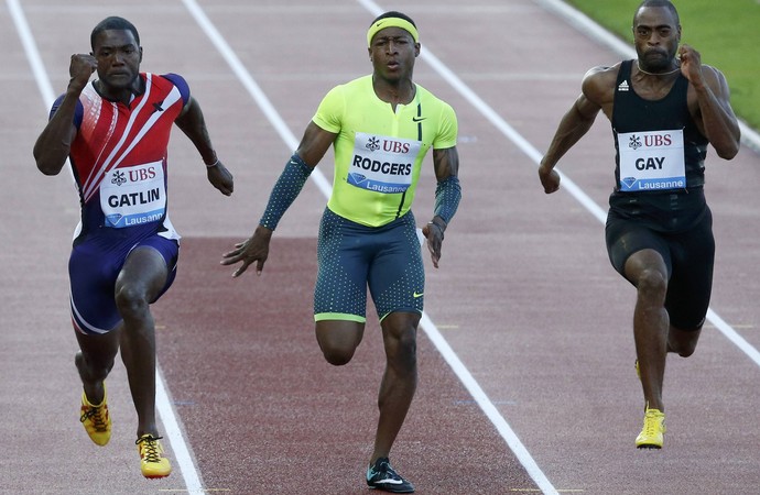 justin gatlin e tyson gay diamond league de lausanne 100m (Foto: Reuters)